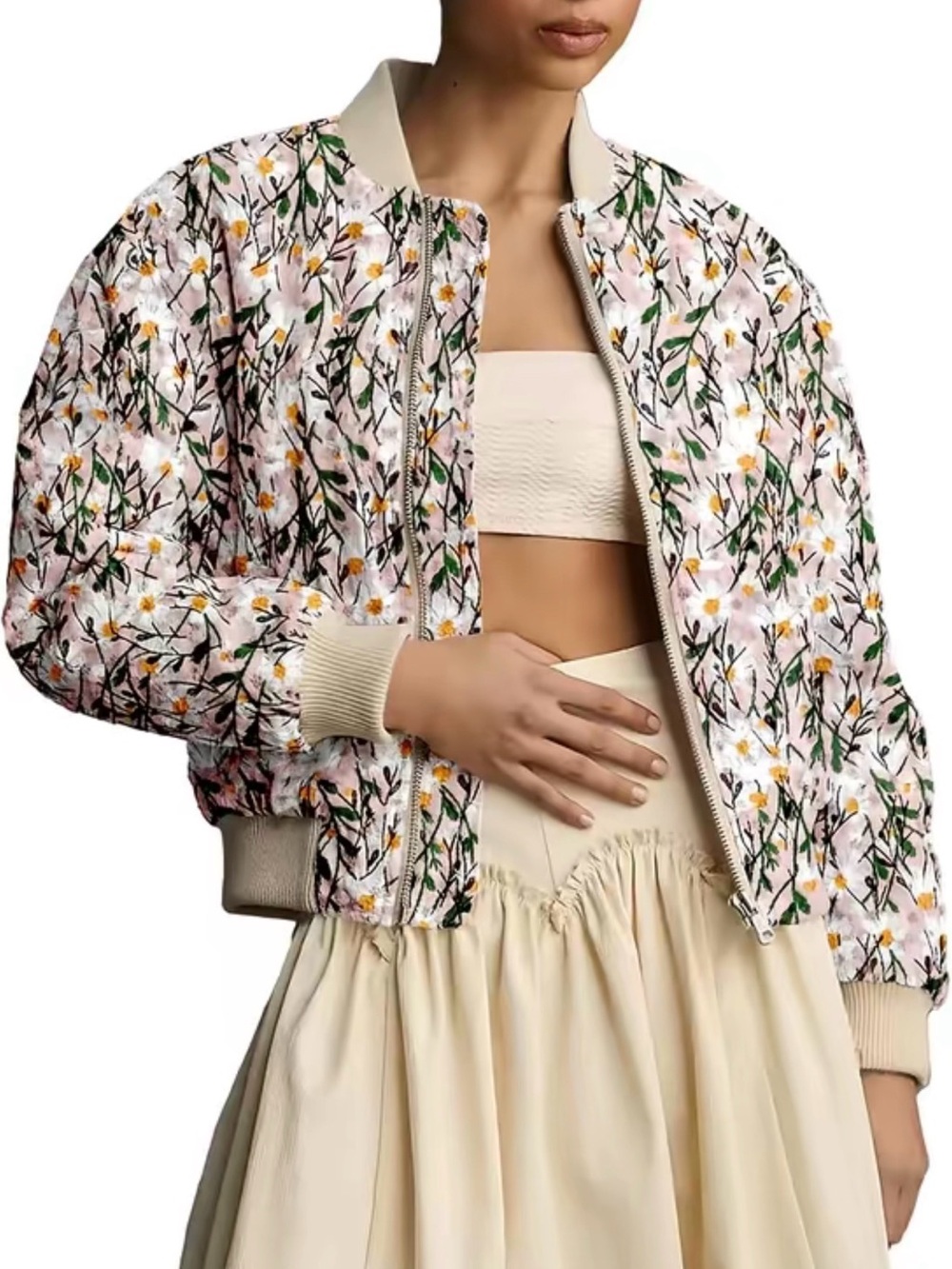 Floral Bomber Jacket - Pink Floral